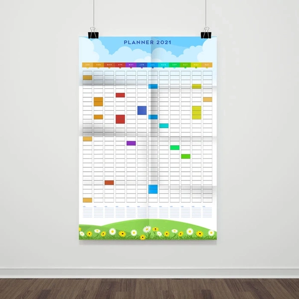 Folded Wall Planner A1to A4